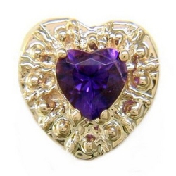 Y415 14K HEART AMETHYST SLIDE 